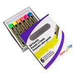 Pentel Arts Fluorescent Oil Pastels 6 Colour Set - AP Certified Non-Toxic, Artist Quality, Safe for at Home or in the Classroom