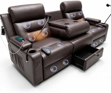 VANSOFA Recliner Sofa, Theater Seating with Massage & Heat, Recliner Sofa No Tools Needed, Theater Seating 7 Charging Ports & Wireless Charging, Couches for Living Room, Sofas & Couches 7 Storage