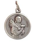 I G J Saint Lucy Medal - Protector of Eyesight, Brass