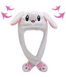 EASYLEE Funny Bunny Hat with Moving Ears, Plush Rabbit Ears Cap, Fancy Dress Gift Toys