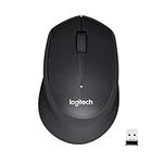 Logitech M330 SILENT PLUS Wireless Mouse, 2.4GHz with USB Nano Receiver, 1000 DPI Optical Tracking, 2-year Battery Life, Compatible with PC, Mac, Laptop, Chromebook - Black