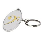 Gifticuffs Treble & Bass Clef Double Sided Metal And Gold Plated Music Theme Keyring