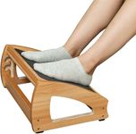 StrongTek Adjustable Under Desk Footrest, Ergonomic Foot Rest for Under Desk with 3 Height Position, Wooden Foot Stool Under Desk with Anti-Slip Surface, Adjustable Foot Stool for Home Office, Natural