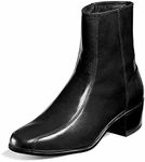 FLORSHEIM Mens Black Comfort Duke Almond Toe Block Heel Zip-Up Leather Dress Boots AU Size 10.5