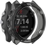 MOTONG for Garmin Forerunner 245 Transparent TPU Protective Case - TPU Protective Case Cover Shell for Garmin Forerunner 245/ 245M(TPU Black)