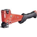 Novus J-055 Professional Hammer, Heavy Duty Impact Tacker, Quick Reloading, Surface Protection, max. 175 Staples, 6-14 mm, Red, 030-0448