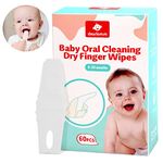 dearlomum Toddler Baby Dry Wipes, Baby Newborn Tongue Cleaner, 60PCS Disposable Infant Wipes Clean Baby Mouth,Gauze Gum Cleaner Toothbrush Baby Oral Cleaning Stick Dental Care for 0-36 Month Baby