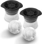 KARP Flexible Sphere Ice Molds - Set of 2 Large 2.5 Inch Ice Ball Makers - Perfect for Whisky Ice for Bourbon, Scotch, Cocktails