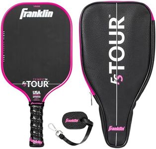 Franklin Sports Pro Pickleball Paddle Set - FS Tour Series Carbon Fiber Pickleball Paddle, Paddle Cover + Paddle Eraser - Official USA Pickleball (USAPA) Approved Paddle Set - Tempo 14mm Core - Pink