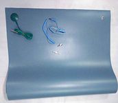 SES Supreme-ESD Safe Anti Static PVC 2 Layer Blue Thickness 2 mm Table Mat 1 X 3 ft with on 4 Corner Button and Wrist Band