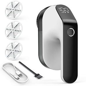 Fusselrasierer Elektrisch, mit LED-Anzeigen USB Wiederaufladbar fusselrasierer- Einstellbare 3-Fach Geschwindigkeit, 6-Blatt-Klingen, 2000mAh für Verschiedene Stoffe Fusselentferner Fusselfräse