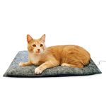 K&H Pet Products Amazin' Thermo-Kitty Pad Gray 15"" x 20"" 4W (Heated) Traps Cat Hair and Dander! (3295)