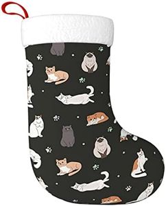 FFCrying Cat Christmas Stockings Xmas Fireplace Hanging Stockings Decoration Stockings for Christmas Decoration Tree Christmas