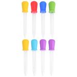 NUOBESTY 8pcs Droppers Silicone and Plastic Kids Experiments Toy for Silicone Mold Pipette Dropper School Home Supplies (Random Color)