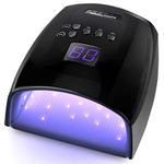 UV LED Nail Lamp Rechargeable, Cordless 66W Nail Dryers for Gel and Regular Polish, Nail Polish Curing Gel LED Dryer with 5 Timer Setting, Automatic Sensor, LCD Display, Black