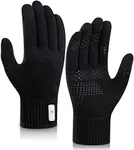 Benirap Winter Gloves for Men Women, Warm Touchscreen Winter Gloves Windproof Non-Slip for Cold Weather Running Cycling Black