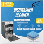 Air Jungles Dishwasher Cleaner Tablets 24 Count, Fragrance Free, Deep Cleaning Descaler Pods, Clean Dishwasher Machine, Remove Limescale, Hard Water, Calcium, Odor, 12 Month Supply