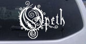 White 8in X 6.9in -- Opeth Band Logo Car Window Wall Laptop Decal Sticker