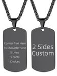 Mens Custom Dog Tag Pendant with Chain Personalized Engraving Necklaces for Men Dad Son Lover Husband Boyfriend Him