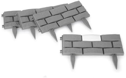 Collections Etc Solar Garden Stone Look Border Stakes - Set of 4