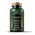 HERBS & SEEDS 600mg Vit- E Capsules – 100% Natural Vit- E Supplement with Vit- E – Paraben Free – 60 Capsules