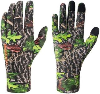 BASSDASH Men’s Camo Hunting Gloves UPF 50+ Lightweight Touchscreen Gloves for Warm Weather Fishing Hiking Outdoor Activities