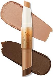 FOCALLURE 2 in 1 Cream Bronzer and Highlighter Stick,Non-greasy & Non-drying Contour Makeup Pencil,Easy to Create a Natural Matte Finishing with Highly Formula,Long Lasting & Waterproof Face Brighten Make up Pen,DEEP