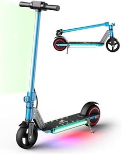 WEELMOTION Blue E1 Pro 6.5” Electric Scooter for Kids, 150W Motor Kids Electric Scooter, Front Led Lights and Colorful Lights on The pad; Foldable Scooter for Kids with LED Display, Range up to 8kms