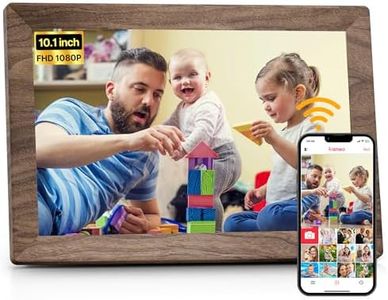 Frameo WiFi Digital Photo Frame Wood Grain - 10.1 Inch 1280x800 HD IPS Touch Screen Digital Photo Frame, 32GB Memory, Automatic Rotate, Wall Mountable, Easy Share Photos Videos Instantly