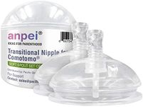 Anpei Straw Cup Straw Transitional Nipples Set of 2 with Nipple Storage Case Compatible with Comotomo Baby Bottles, 5 oz and 8 oz