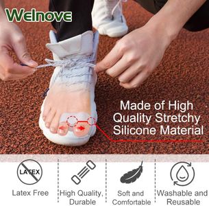 Welnove Bunion Corrector Toe Separators, 12-Pack – 2-Loop, White