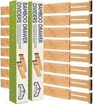 Homemaid Living Bamboo Drawer Dividers Adjustable & Expandable, Kitchen Drawer Organizer, Ideal for Silverware Drawer Organizer, Dresser Drawer Organizer or Bedroom & Bathroom Drawer Organizer (8pk)