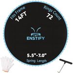 ENSTIFY 14ft Trampoline Mat Replacement 72/88 V-Hooks Standard & Upgraded with Pad-Protecting Edge, Fits 5.5-7.0in Springs, Anti-Friction UV-Resistant Reinforced, with Installation Kit