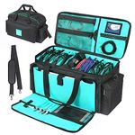 OUKNAK DJ Gig Bag, DJ Cable File Bag with Detachable Padded Bottom and Dividers, Travel Gig Bag for Cords Sound Equipment DJ Gear Musician Accessories (Blue)