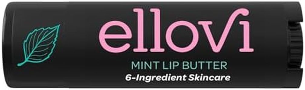 Ellovi Natural Lip Butter Lip Balm - Mint - Pure Enough to Eat - Made With Just 6 Vegan Ingredients - Moisturizing Lip Care for All Day Hydration (Single)