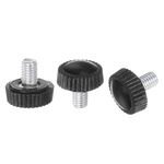 uxcell 30pcs M5 x 8mm Metric Male Thread Knurled Knobs, Thumb Screw Clamping Knobs Grip Plastic Handle Hand Knobs with Threaded Stud, Black