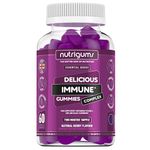 Immune Support Complex Gummy | Blueberry Flavour | 60 Vegan Gummies | Elderberry Extract 2000mg, Vitamin C and Zinc | Boost Immune System by NUTRIGUMS®