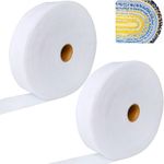 Yamamine 2 Roll Jelly Roll Batting Strip 2 1/4 Inch Cotton Blend Fleece Batting On A Roll Total 70 Yards for Jelly Roll Rugs,Throw Rugs,Braided Rug