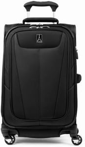 Travelpro Maxlite 5 Softside Expandable Carry on Luggage with 4 Spinner Wheels, Lightweight Suitcase, Men and Women, Black, Carry On 21-Inch