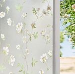 SUNBIRD Glass Window Film, Static Cling UV Blocking Removable Sun Blocking Heat Control Bathroom Privacy Film Vinyl 3D for Door,Home Office (30cm X 60cm, White Jasmine)