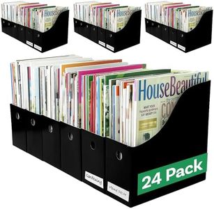 Evelots 24 Pack Magazine File Holder-Organizer-Full 4 Inch Wide-Black-with Labels