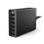 Anker Ak-848061074772 Ak-848061074772 6-Port USB for Wall Charger (Black), Samsung, Black