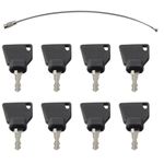 8pcs Ignition Key for Heavy Equipment, Compatible with JCB, Bomag, Skytrak, New Holland, Excavators, Loaders, Telehandlers, and More