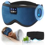 MUSICOZY Bluetooth Sleep Mask Headphones, 100% Blockout Sleep Headphones with Bluetooth 5.4, 16H Play, Soft Eye Mask with Headphone for Sleeping,Travel,Nap & Side Sleepers, Gift for Men/Women