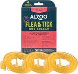 ALZOO Flea & Tick Dog Collar, Helps Repel Fleas, Ticks & Mosquitoes, 100% Plant-Based Active Ingredients, Phthalates and PVC Free, for Large Dogs: 40+ lbs, Pack of 3