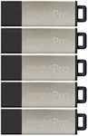 Centon DataStick Pro USB 3.0 Flash Drive 8GB x 5, Silver Metallic (S1B-U3P17-8G-5)