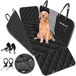 Back Seat Covers for Dogs, Waterproof Rear Dog Car Seat Cover Scratchproof Dog Car Hammock for Back Seat, Nonslip Storage Pockets forCar Against Dirt and Backseat Dog Cover Protector Pet Fur Durable