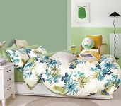 Luxton Luella Floral Leaf Green Blue Quilt Cover Queen 3pcs Cotton Quilt Cover Set (Queen Size)