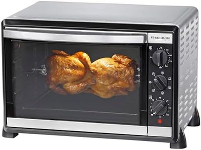 ROMMELSBACHER Back & Grill Oven BG 1805/E - 42 Litre Baking Chamber, 7 Heating Modes, Convection, Rotisserie Spit, Temperatures from 80-230 °C, Double Glazing, Interior Lighting, Timer Switch, 1800 W,