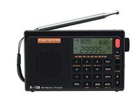 SIHUADON R-108 Radio AM FM SW LW AIR Band DSP Full Band Portable Stereo Radio Battery Operated with Headphones Jack Antenna Jack Sleep Time and Alarm Clock Memory Preset Good Gift for Parents (Black)